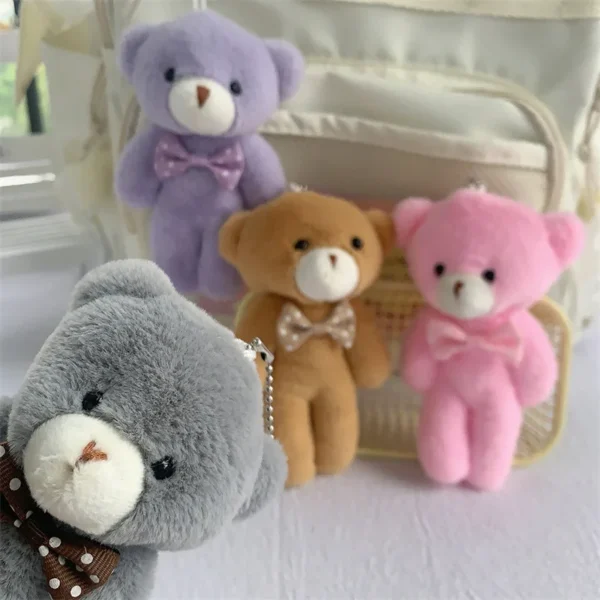 13cm Stuffed Bear Doll Pendent Cute Plush Teddy Bear Keychain Animal Plush Toy Bag Pendent Keychain Ornaments Girl Birthday Gift - Image 2