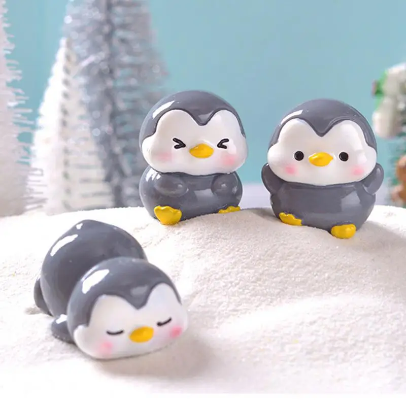 Cute Ocean Animal Penguin Figure Cute Penguin Miniature Figurines Bright Colors Outdoor Statues Animal Model Toys For Family - Image 2