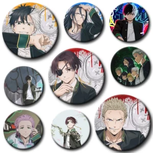 Japan Cartoon WIND BREAKER Anime Figures Suo Hayato Sakura Haruka Metal Laser Badge Character KAJI REN Decor Pins Fans Xmas Gift