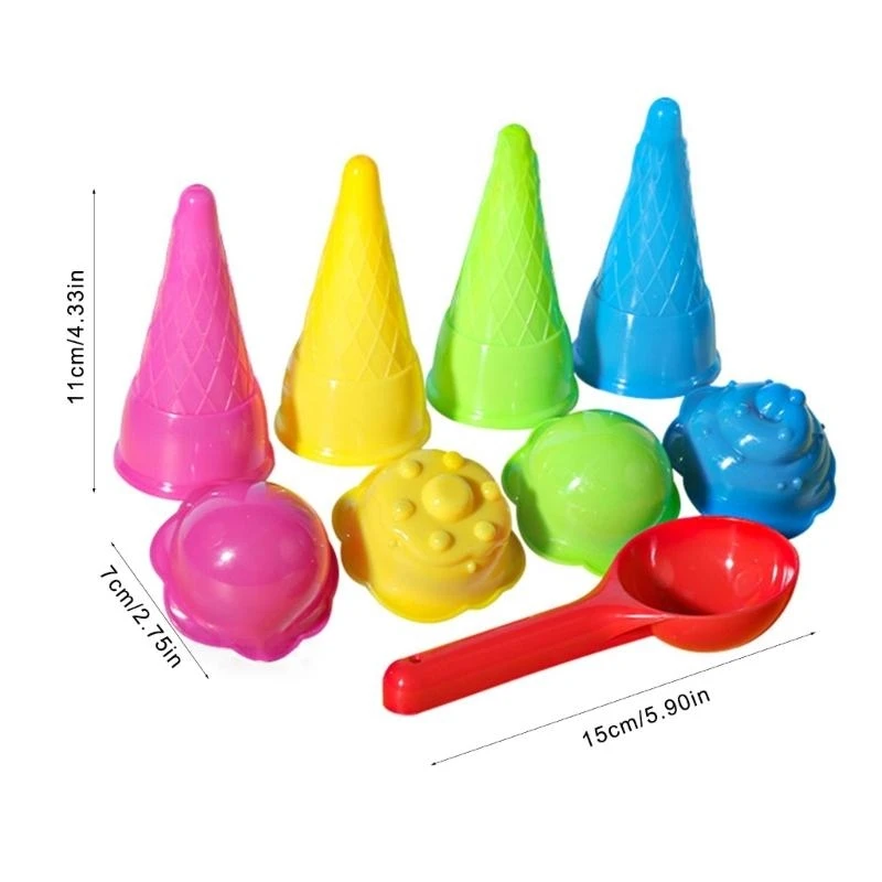 Beach Toy for Kids Sand Toy Ice Cream Mold Sand Game Gadgets Building Mold - Image 5
