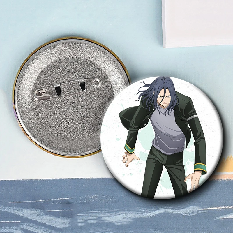 Japan Cartoon WIND BREAKER Anime Figures Suo Hayato Sakura Haruka Metal Laser Badge Character KAJI REN Decor Pins Fans Xmas Gift - Image 4
