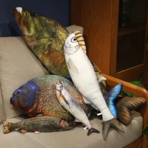 Perch Simulation Fish Plush Pillow Stuffed Grouper Cartoon Fish Plush Toy Soft PP Cotton Fish Anime Pillow Dolls Kids Gifts