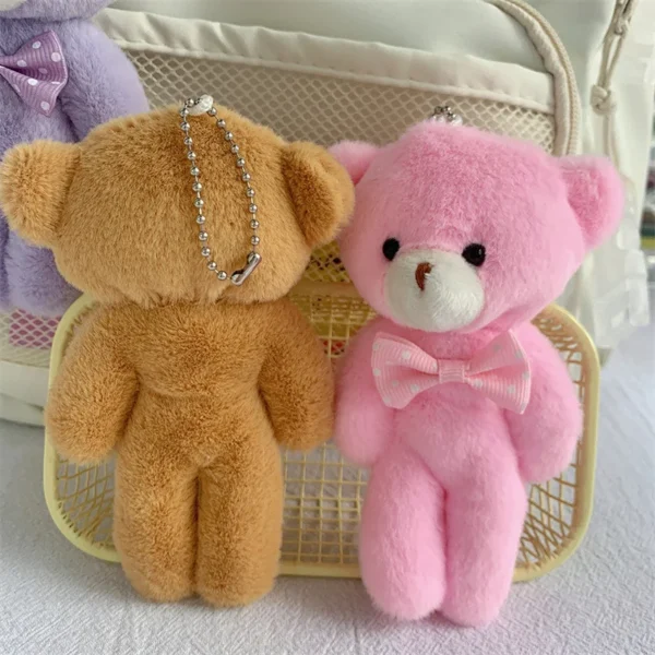 13cm Stuffed Bear Doll Pendent Cute Plush Teddy Bear Keychain Animal Plush Toy Bag Pendent Keychain Ornaments Girl Birthday Gift - Image 3